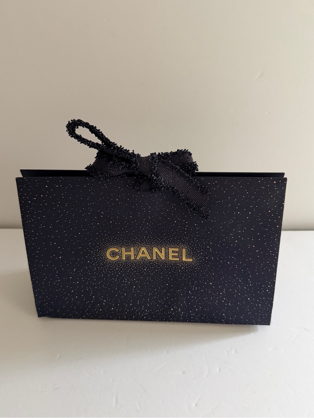 CHANEL Black Sparkle Gift Bag